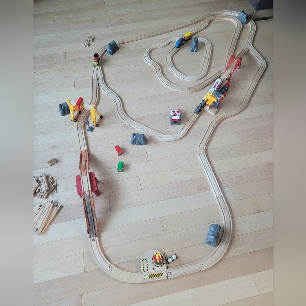 Trains (mostly Brio) and train tracks